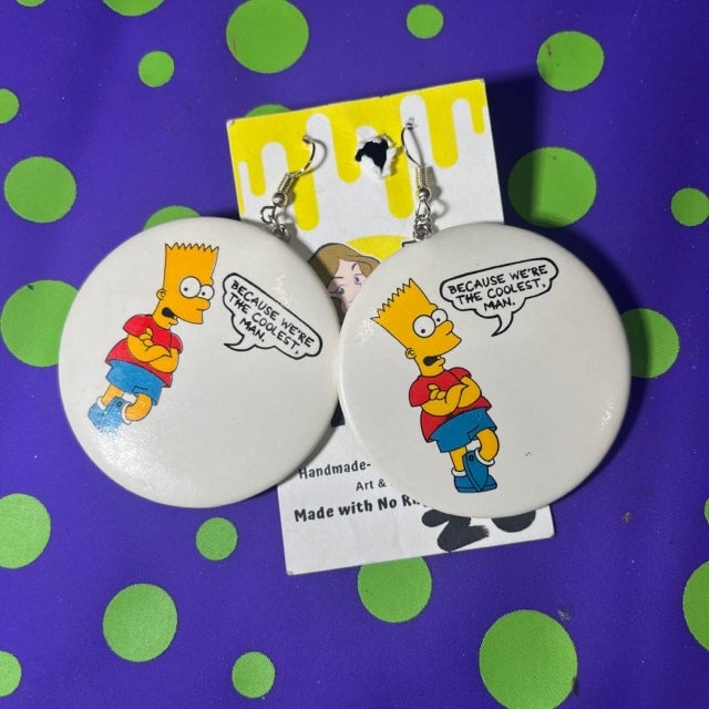 The Simpsons Bart Button Earrings